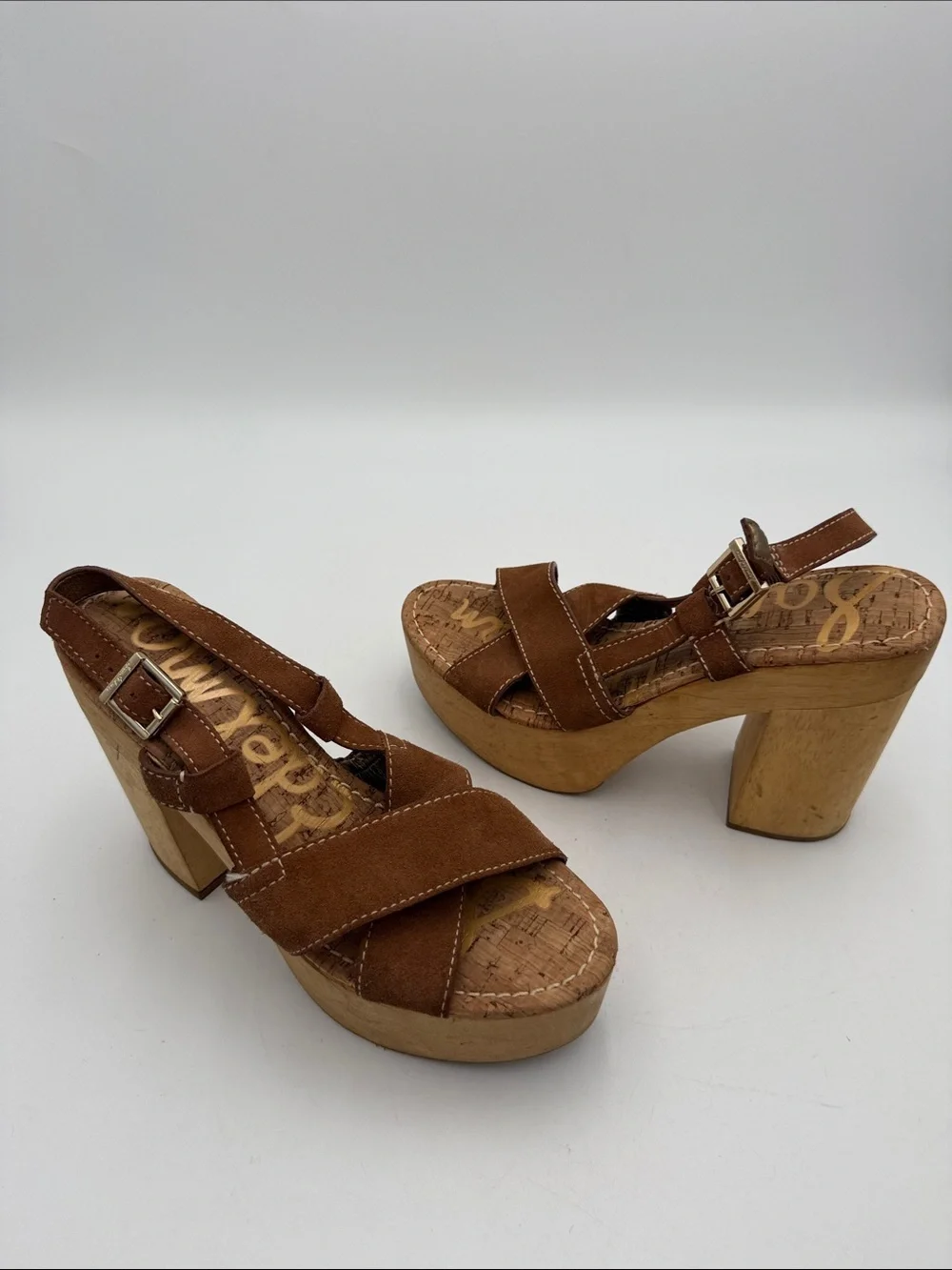 Sam Edelman Brown Suede Platform Sandals - Women 9.5M chunky Y2K gothic retro